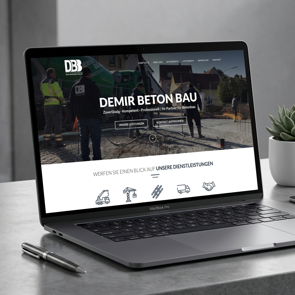 Demir Beton Bau Website Mockup
