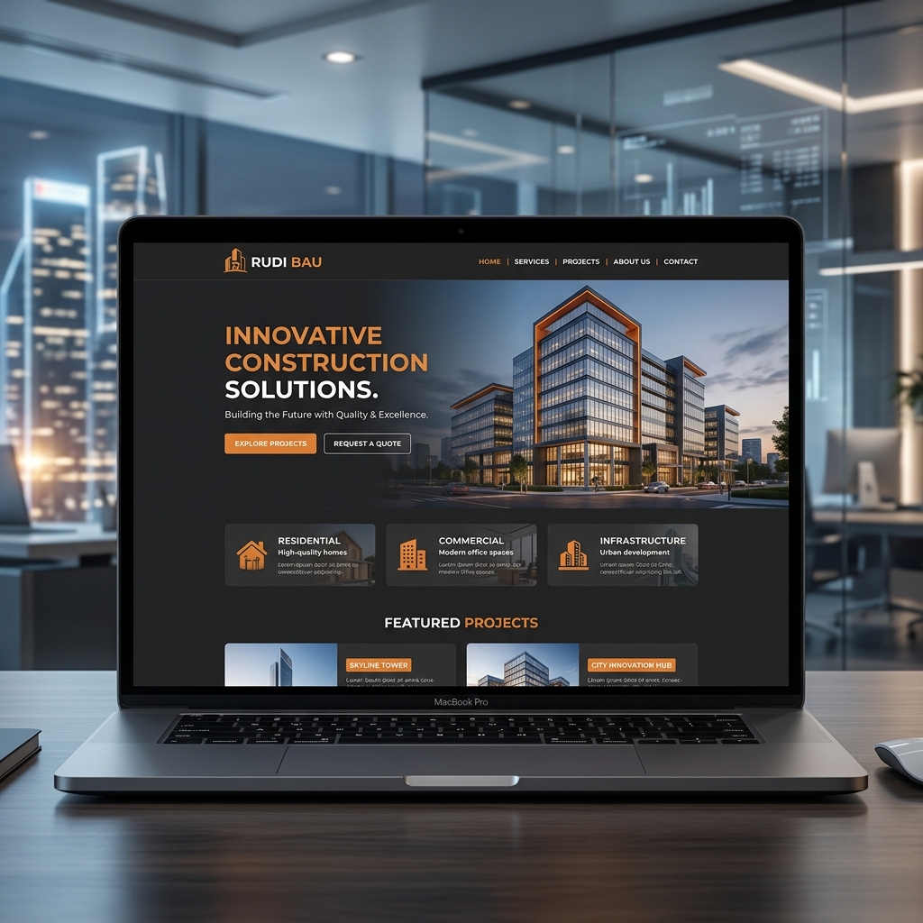 RUDI BAU Website Mockup